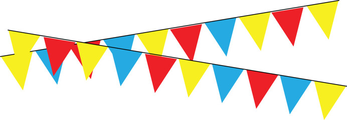 Obraz premium Party flag garland isolated on white background. Vector Illustration