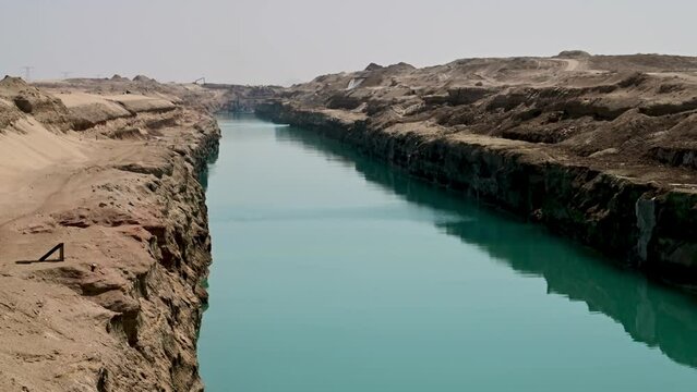 Rain Water Harvesting Pond in Middle of Abu Dhabi Desert
