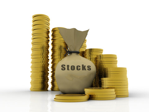 3D illustration stock market concept