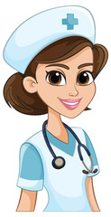 Vector illustration of a smiling female nurse - 781864414