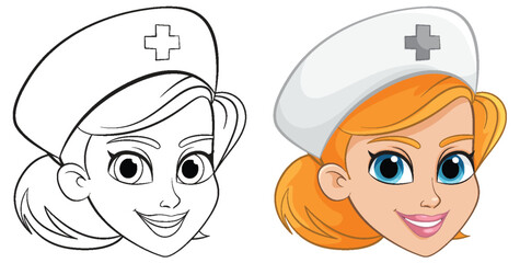 Vector illustration of a smiling nurse character - 781864460