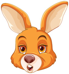 Colorful vector illustration of a rabbit's head