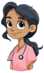 Vector illustration of a smiling female nurse - 781864676