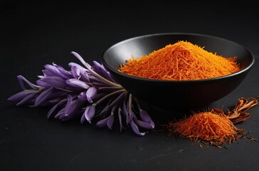 Saffron on a black background.