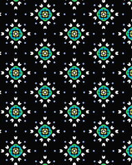vector geometric pattern in bright colors on a dark background