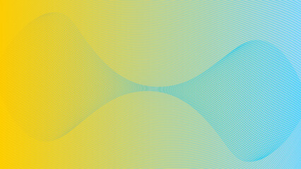 淡い青と黄色のグラデーションのウェーブの抽象的なベクター背景画像