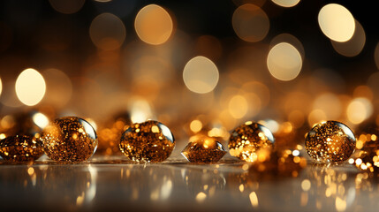 Gold Luxury abstract glitter bokeh background.