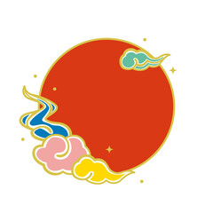 Colorful chinese clouds illustration , modern east asian style.