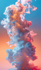 Vibrant pink and blue steamy foam swirls in a fluid abstract pattern.
