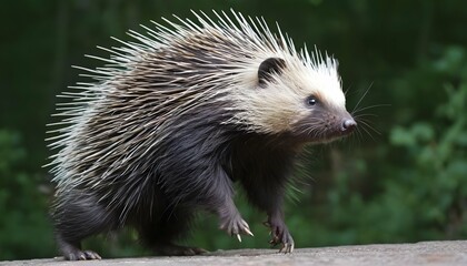 A-Porcupine-With-Its-Hind-Legs-Poised-For-A-Leap-