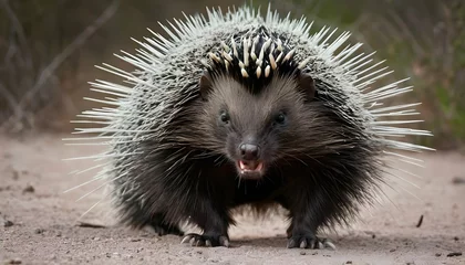 Foto op Aluminium A-Porcupine-With-Its-Spines-Bristling-Ready-To-De- 3 © Isbha