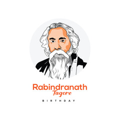 Rabindranath Tagore illustration. 