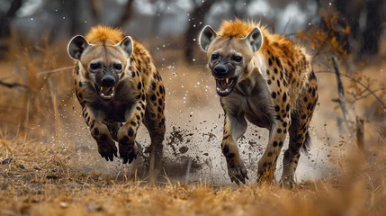 Deurstickers hyènes © Franck Henry