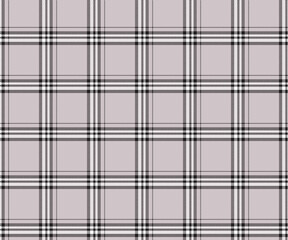 Plaid pattern, grey, black, white, outstanding for textiles, skirt trouser fabric designs or decorative fabrics. Vector illustration
