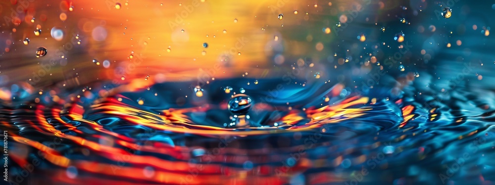 Aufkleber dynamic liquid motion a colorful waterfall generative ai