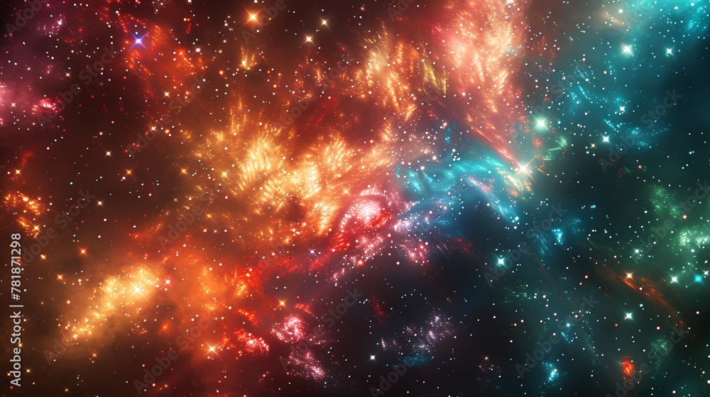 Poster galactic spectacle a cosmic fireworks display generative ai