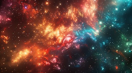 Galactic Spectacle A Cosmic Fireworks Display Generative AI - obrazy, fototapety, plakaty