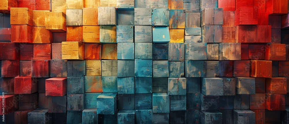 Poster vibrant mosaic a colorful artistic expression generative ai