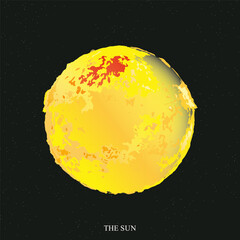 The Sun poster. The Sun in gradient style. The Sun is a star. Vector illustration. - 781872006