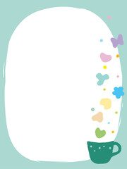 Teacup graphic background illustration