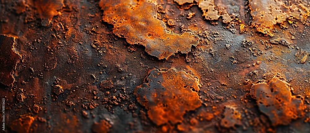 Aufkleber rustic cosmos an orange rusted surface with a cosmic background generative ai