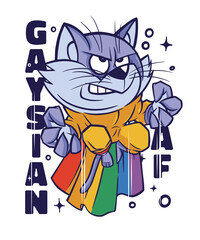 Fierce Cat Rainbow Pride Dynamic Expression