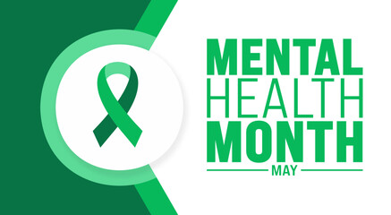 March is National Mental Health Month background template. Holiday concept. use to background, banner, placard, card, and poster design template with text inscription and standard color. vector