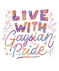 Live With Gay Pride Vibrant Typography