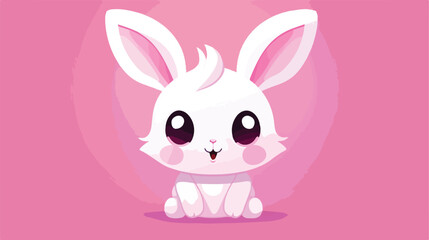 Obraz na płótnie Canvas Playful line art gradient logo lovely easter bunny