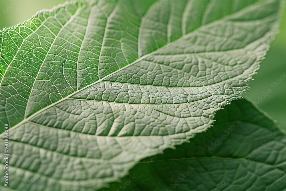 Aufkleber the leaf's journey a close-up exploration of nature's patterns generative ai