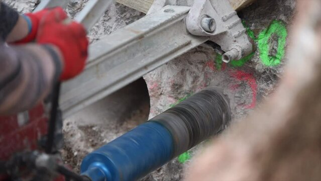 Drilling stone with a core driller