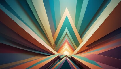 A vibrant digital abstract featuring a spectrum of colors converging into a triangle, symbolizing direction and focus. AI Generation