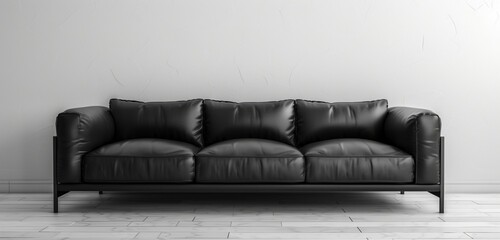 black leather sofa