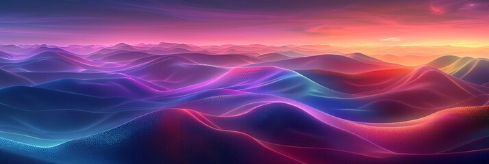 Obraz premium Vibrant Horizon A Digital Artwork Generative AI