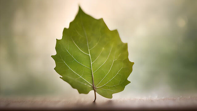 Capture the ethereal essence of a wishing leaf against a softly blurred backdrop