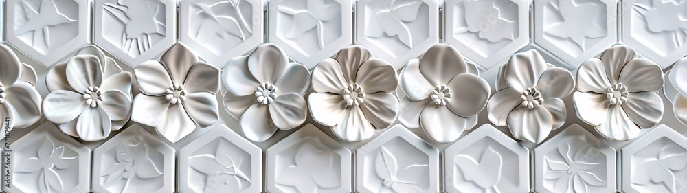 Poster Floral Patterns A Study in Geometric Design Generative AI
