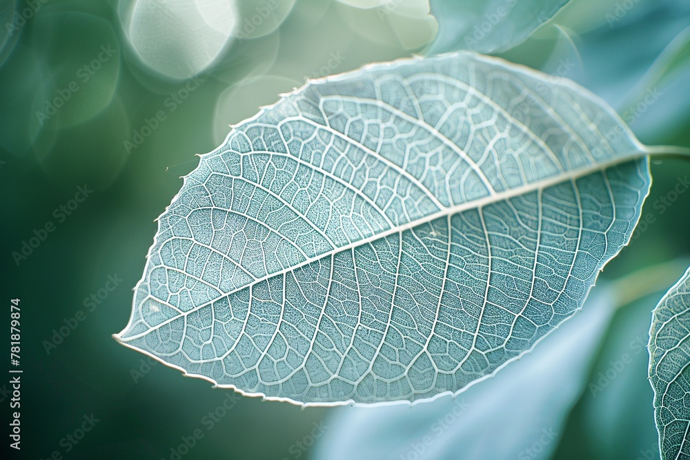 Aufkleber the veins of nature a close-up view of a leaf's vascular system generative ai