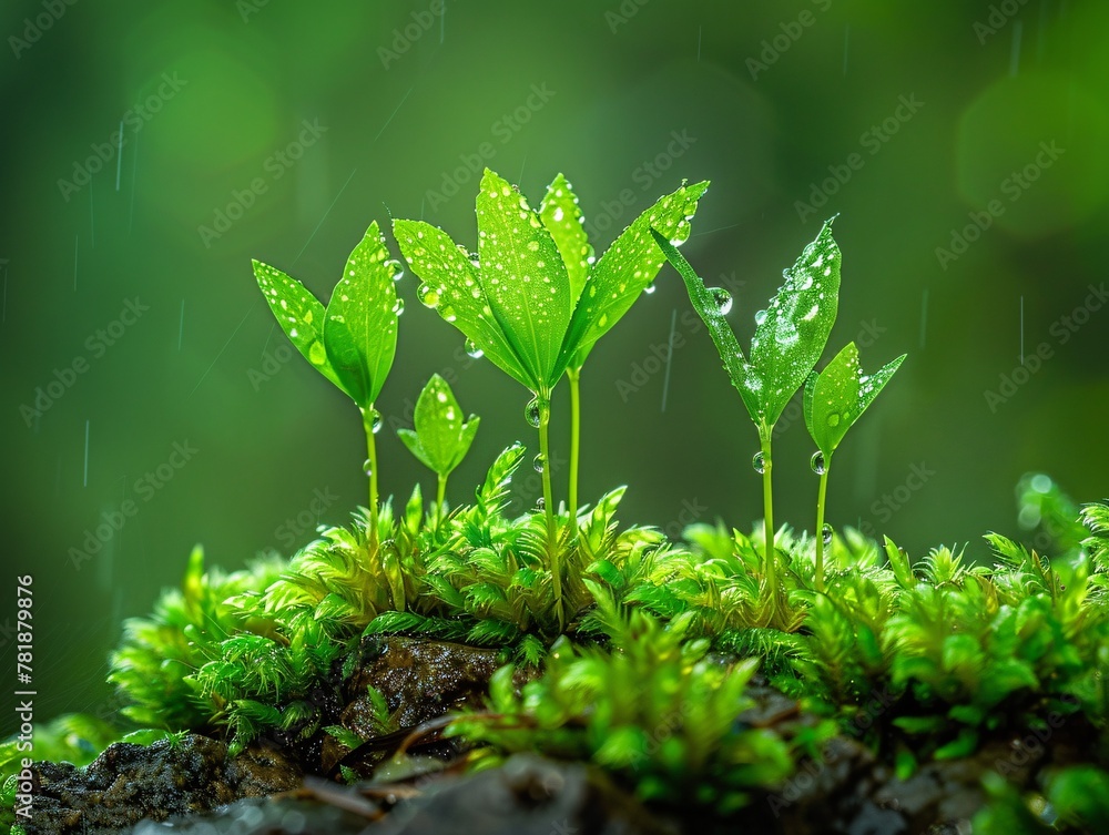 Poster Nature's Tiny Sprouts A Close-up View of the Miracle of Life Generative AI