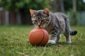 cat playing with ball