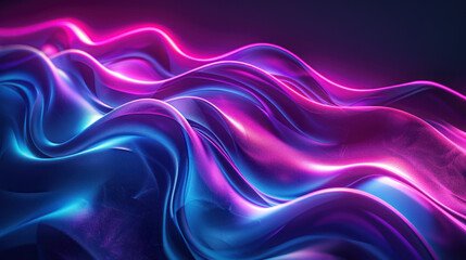 Naklejka premium illustration of a modern dark blue and purple neon curve pattern background