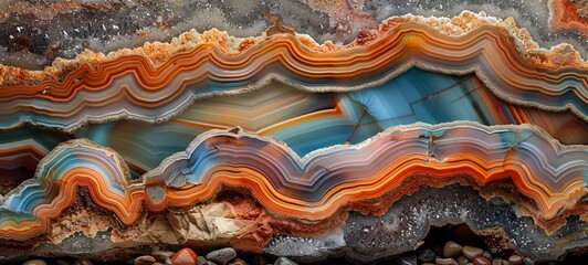 Vibrant Geological Marvel A Spectacular Display of Multicolored Layered Rock Formation Generative AI