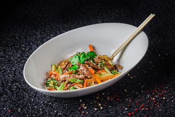 
In the image you can see an Asian dish, Thai seafood salad 