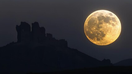 The castle itself seems to come alive under the light of the full moon its shadows and silhouettes taking on an almost ethereal quality. . .