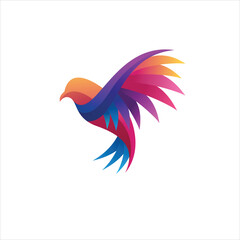 Bird Colorful logo gradient vector