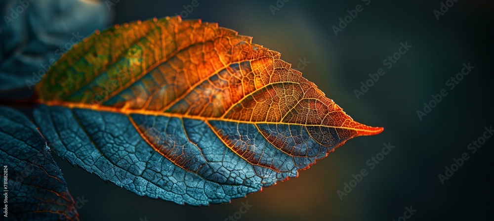Poster autumnal leaf a study in color and texture generative ai