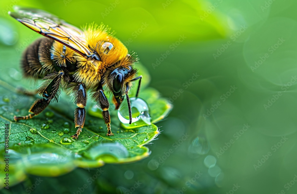 Poster the honeyed journey a close-up of a bee's life cycle generative ai