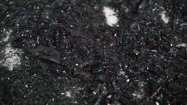 Silicon carbide SiC as carborundum, mineral stone. Synthetic carborundum chemical compound. Grinding mineral for metal processing