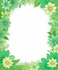 Fototapeta premium Immerse in nature's embrace with our green floral frame illustration. A canvas for your text or photo, bringing the freshness of the outdoors
