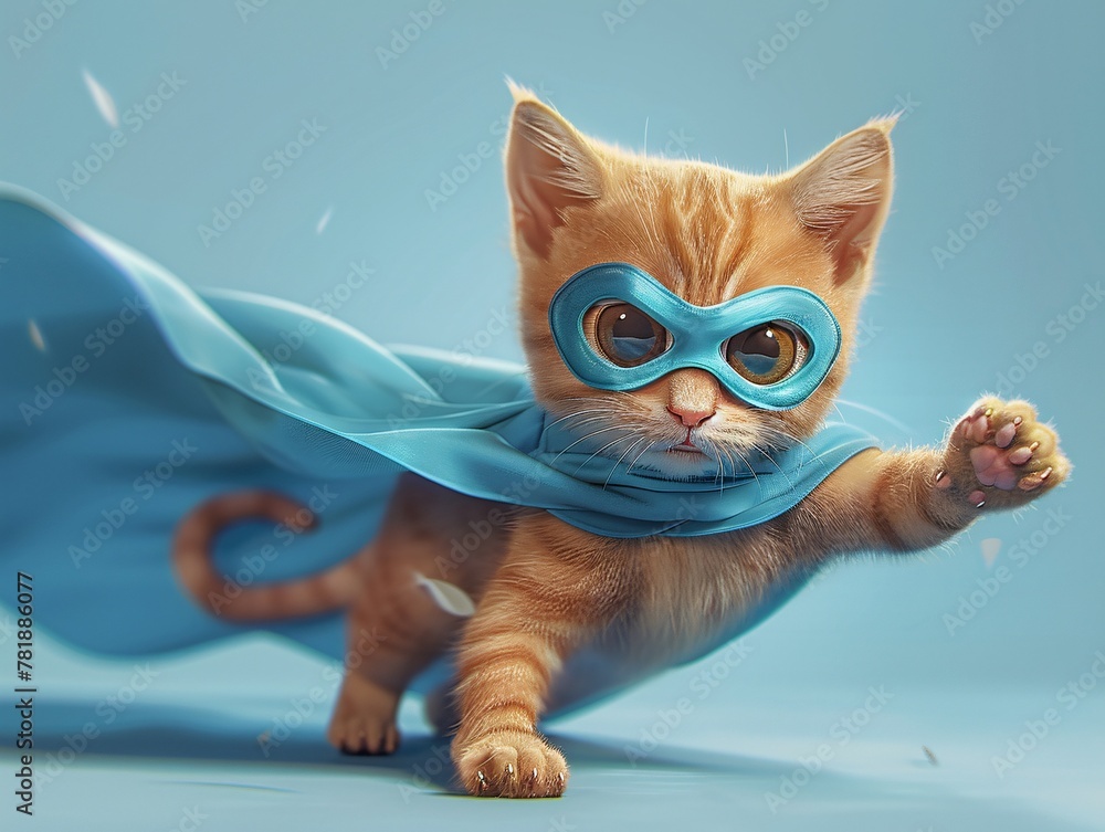Aufkleber super kitten a playful concept of image generative ai
