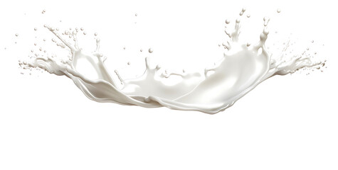 Milk  splash isolated on white background, generative AI - obrazy, fototapety, plakaty